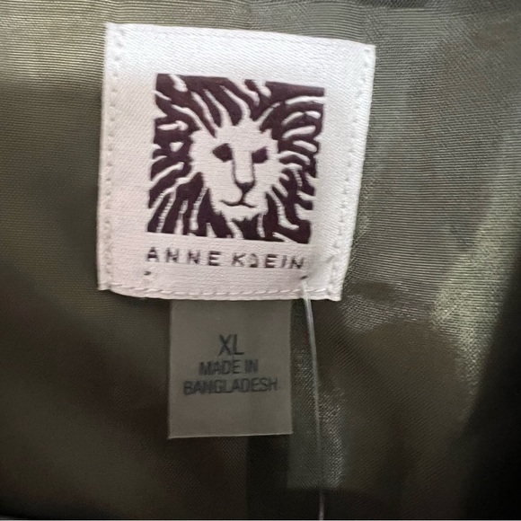 Anne Klein Linen Blend Olive Green Single Button Jacket Blazer 3/4 Sleeve Sz XL - Picture 5 of 12